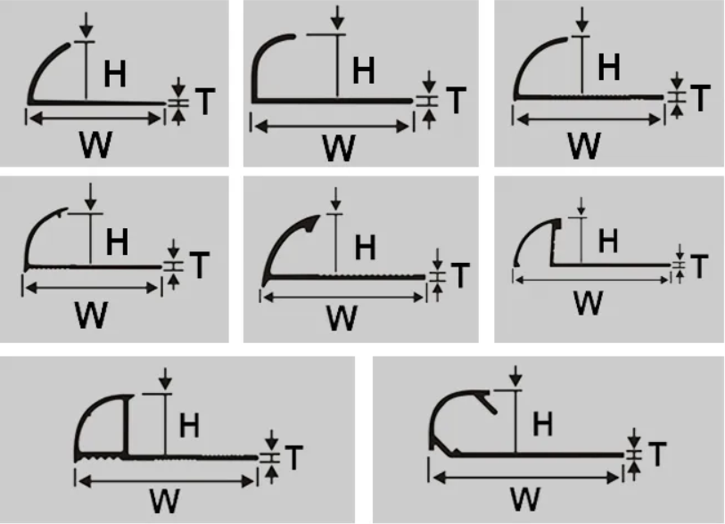 Round Edge Aluminnum Tile Trim Data