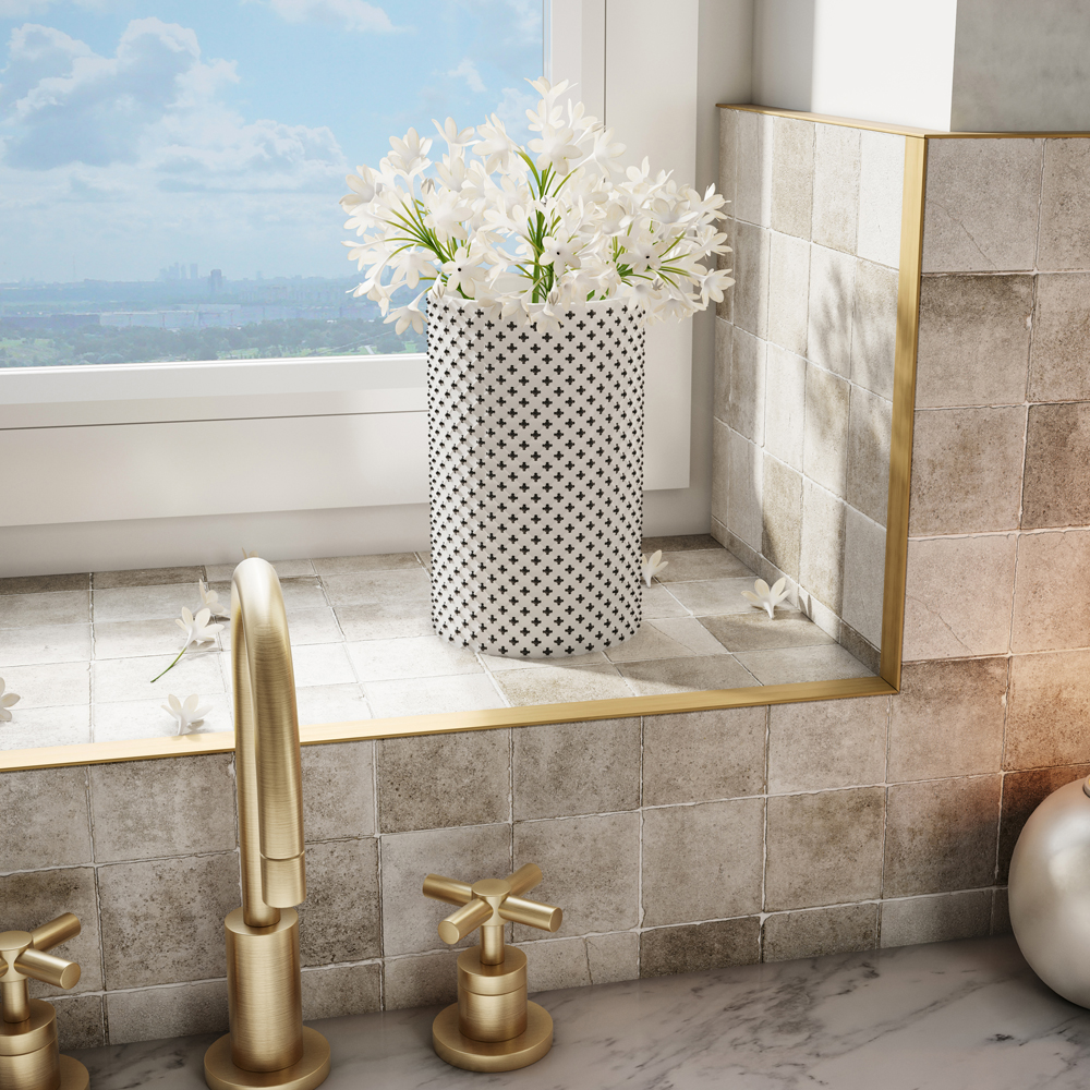 brushed brass tile trims