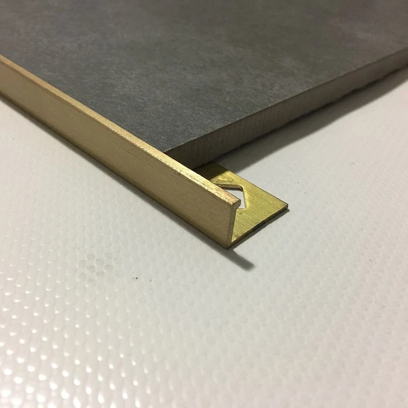 brushed brass tile trim