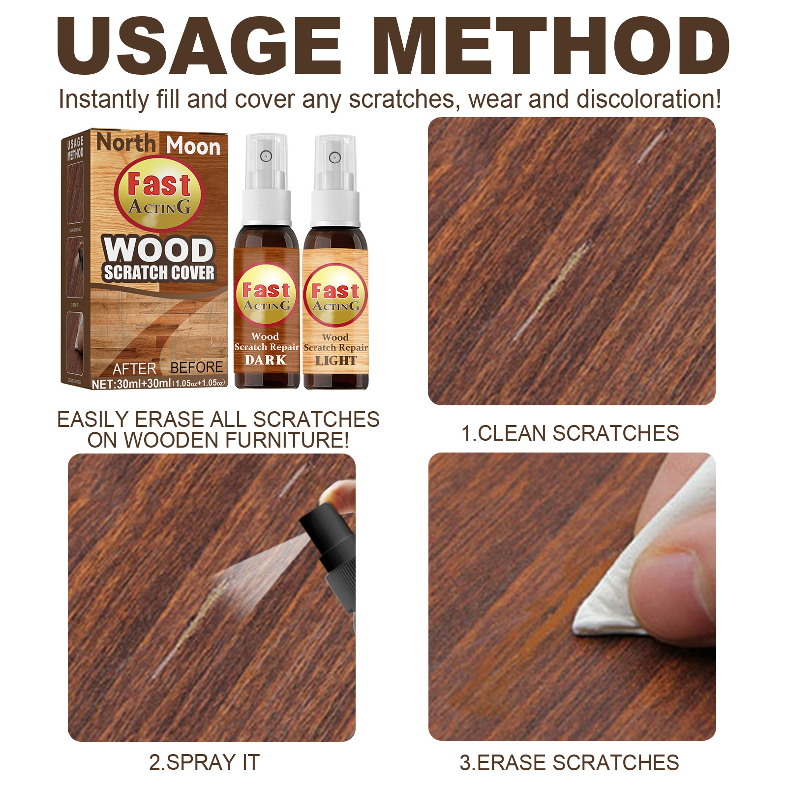 Wood Scratch Cover Best Repair Kit from a professional household