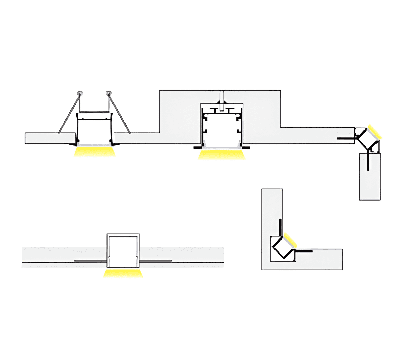 how to install Plastered in Led Profile