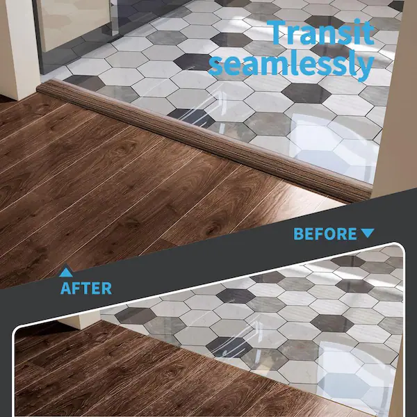 The Elevated tile to wood floor  Transition