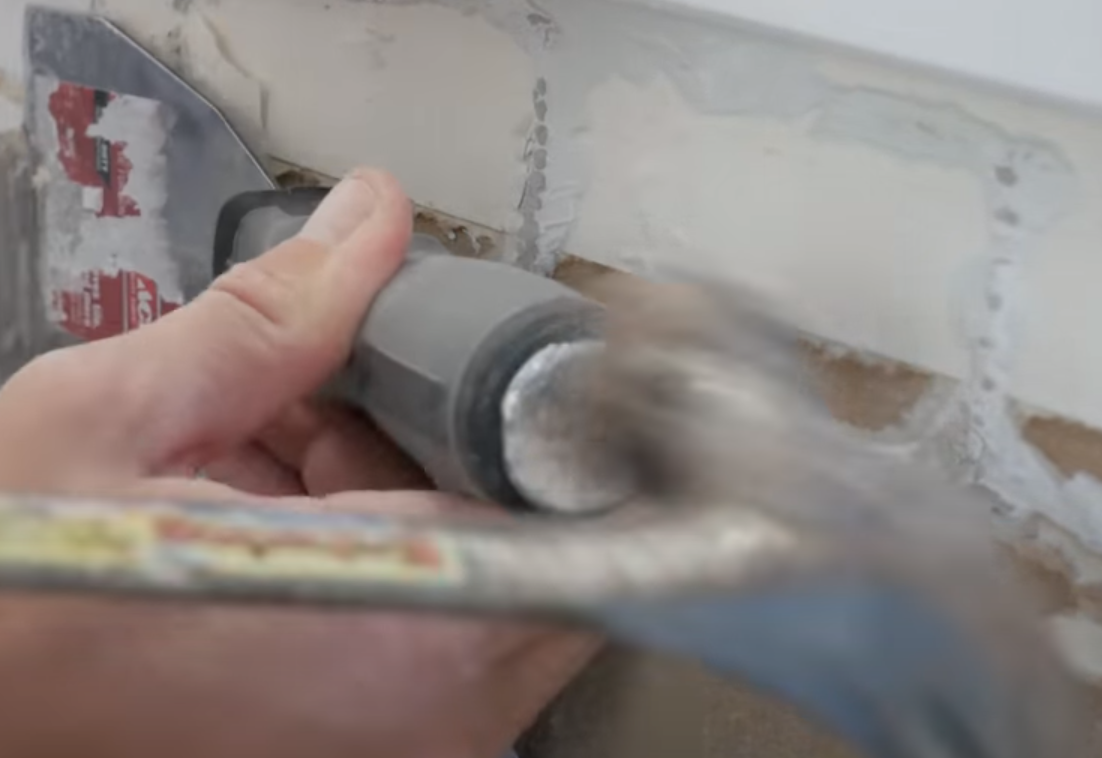 step 3 : remove the tiles on backsplash