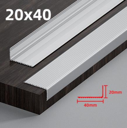 silver aluminum stair nosing 20x40