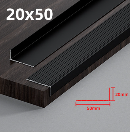 black aluminum stair nosing 20x50