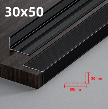 black aluminum stair nosing 30x50