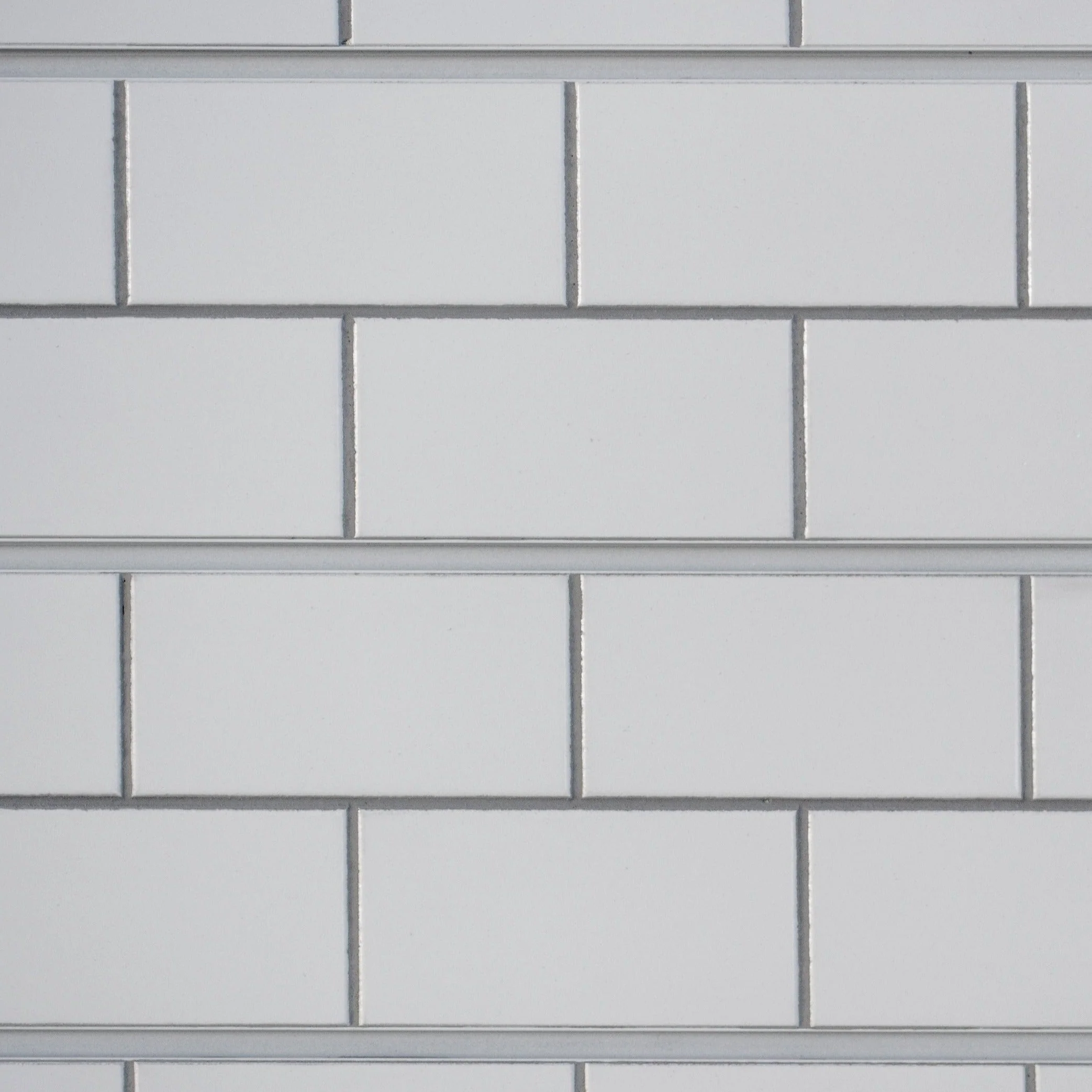 White Subway Tile with Gray Grout