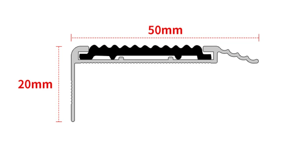 the anti-slip strips in stair nosing