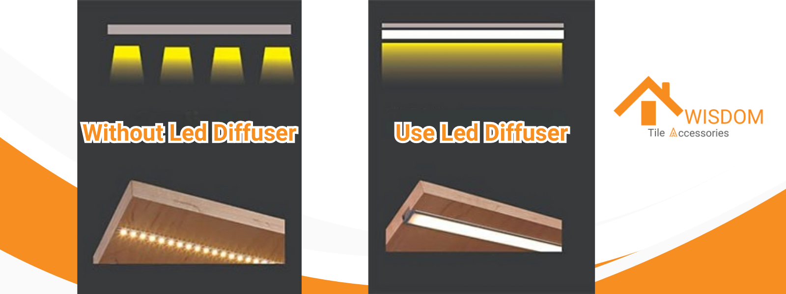 comparation of using led diffuser