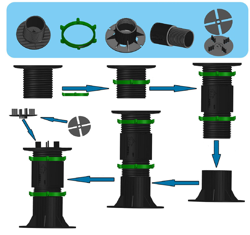 how to use pedestal tile system