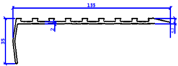 Aluminum Stair Nosing With Carborundum Insert 25