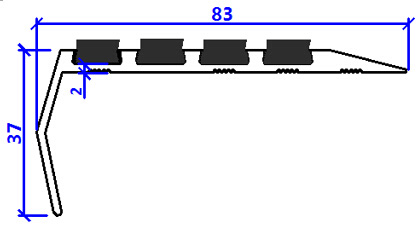 Aluminum Stair Nosing With Carborundum Insert 27