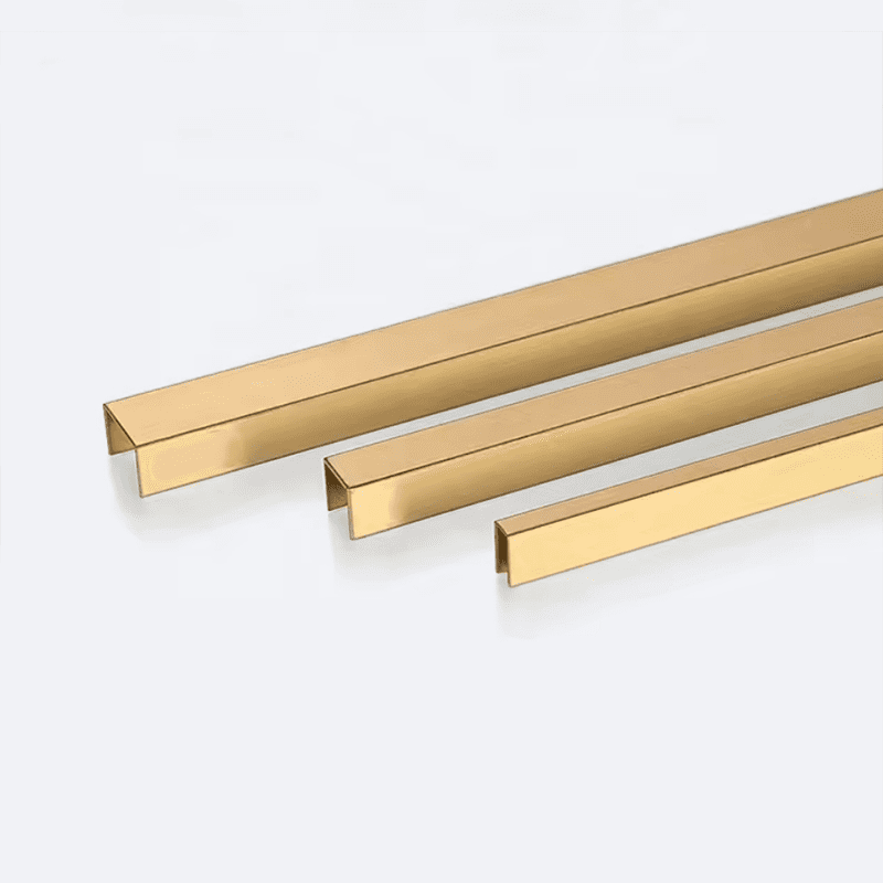 brass u shaped trim for tile