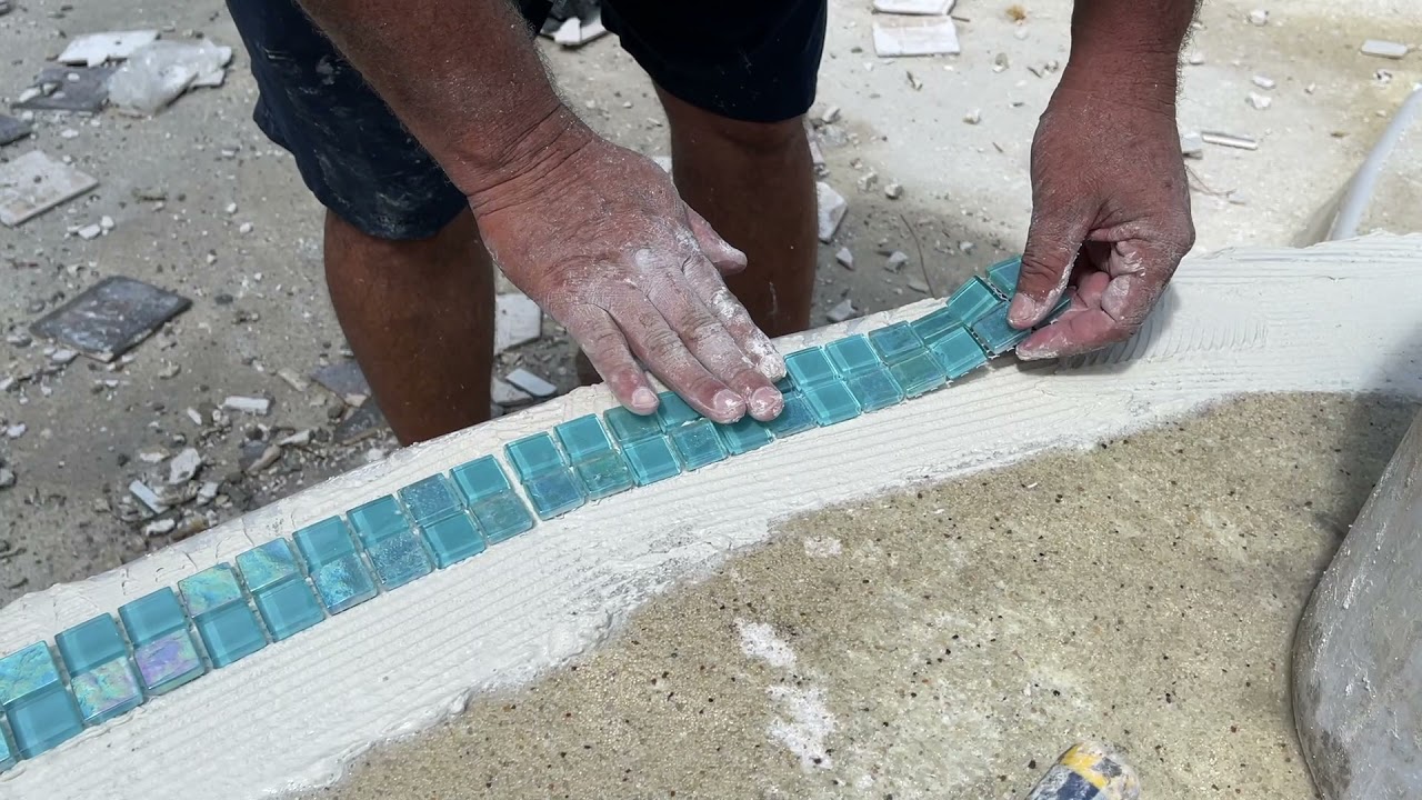 install tile on pool steps