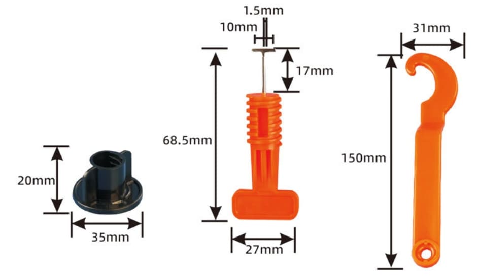 Reusable Tile Leveling System Size Part