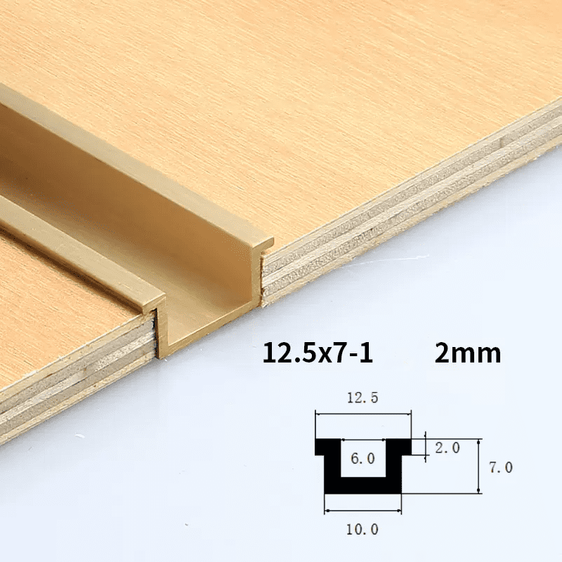 Brushed Gold/Brass Box Tile Trim 2mm - Duty Free