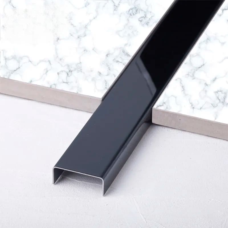 Polished Black U-Shaped Stainless Strip 10mm