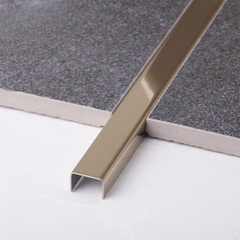 Polished Copper U-Shaped Stainless Tile Profile 304 Grade