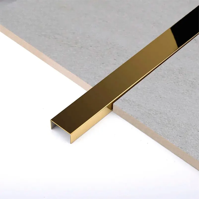 Polished Gold Stainless Steel Listello 304 Grade 10mm Polished Gold Stainless Steel Listello 304 Grade 10mm