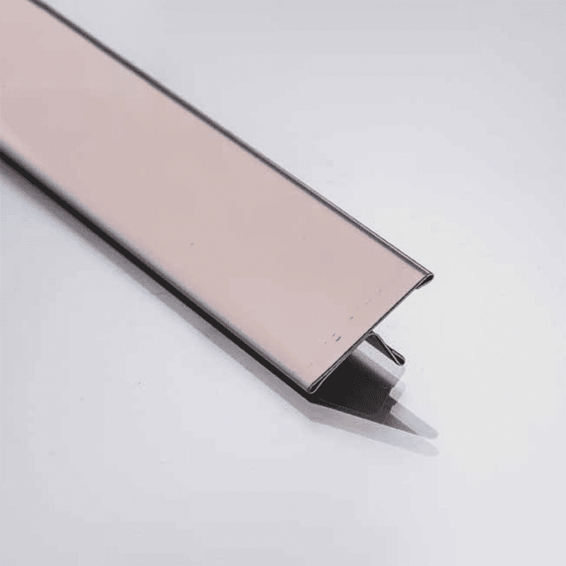 T-Shaped Tile Edge Trim Stainless Steel Brushed Rose Copper