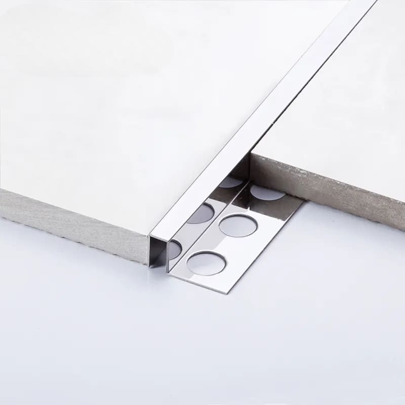 White Square Edge Tiles Stainless Steel Profile 304 Grade