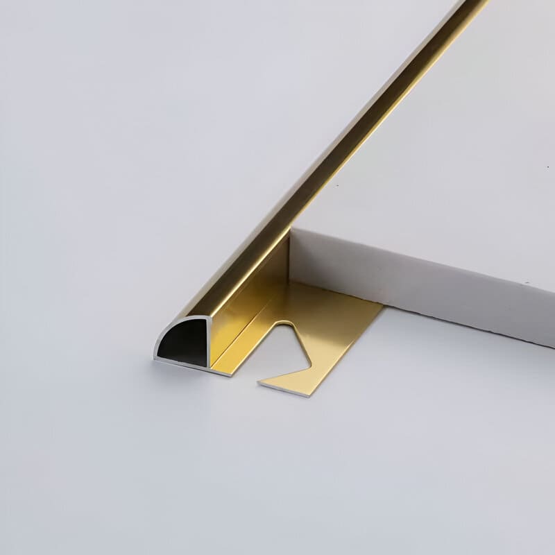 Gold Polished Aluminium Round Edge Tile Trim