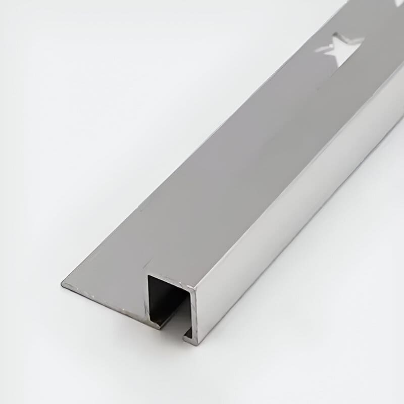 Mill Finish Aluminium Square Edge Tile Trim - 2.7m