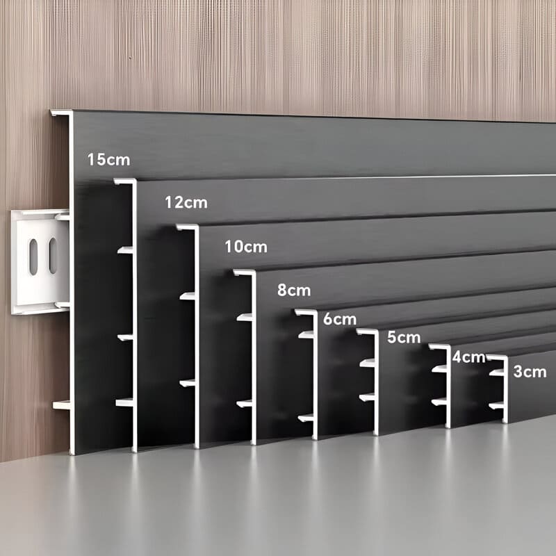 Satin Black Baseboard Stainless Steel - Custom Size