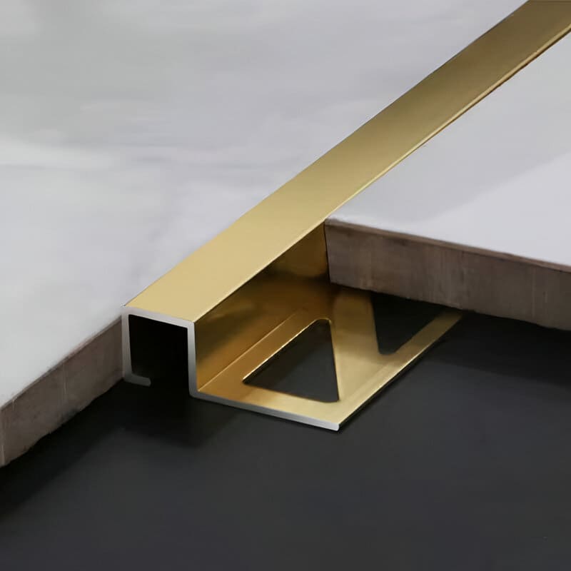 Square Tile Trim Aluminum Polished Gold 8mm