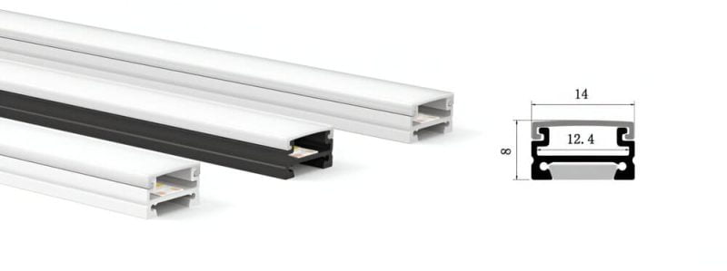 1408B Surface Mounted Aluminium LED Profile with diffuser