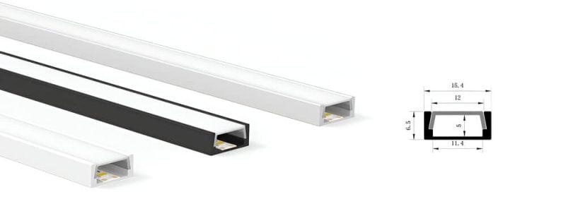 1507 LED Strip Extrusion Flush Surface Mount