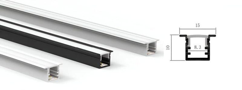 1510 Outdoor Recessed Aluminium LED Profile WhiteBalck