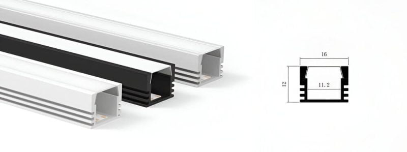 1612 Aluminium Extrusions For LED Lighting Surface Mount