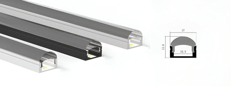 1709B Flat Mount LED Aluminum Extrusion with Lens