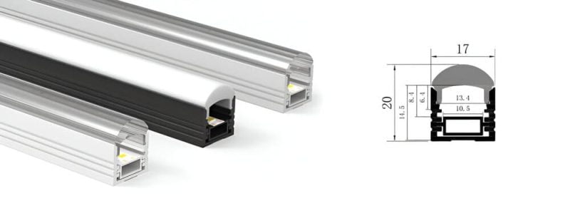 1720 Round Diffuser LED Extrusion Channel with Lens