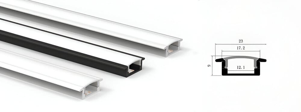 2311 Recessed LED Aluminum Profile with Cruved Diffuser