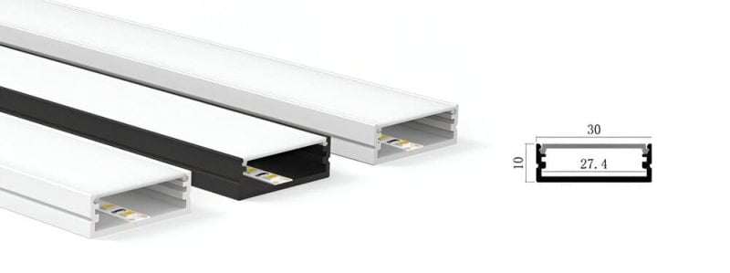 3010 Flat Wide Surface Mounted Outdoor LED Extrusion