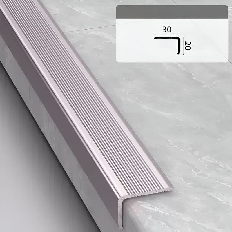 30x20mm Rose Gold Stair Aluminum Nosing 2.2M Length