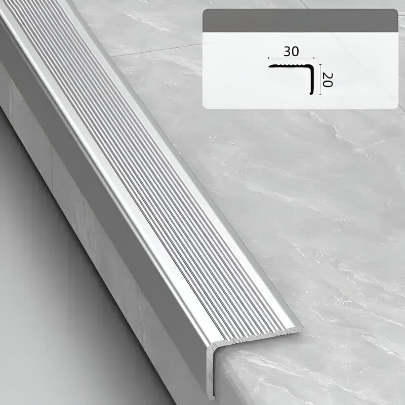 30x20mm Silver Stair Nosing Aluminum ANOD.