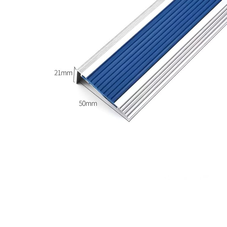 50x21mm Silver Anti Slip Stair Nosing Screwfix Blue Strip