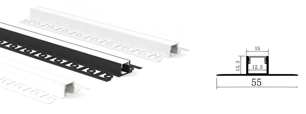 5513B Flush Mounted Plaster-in LED Profiles RAW ALU.