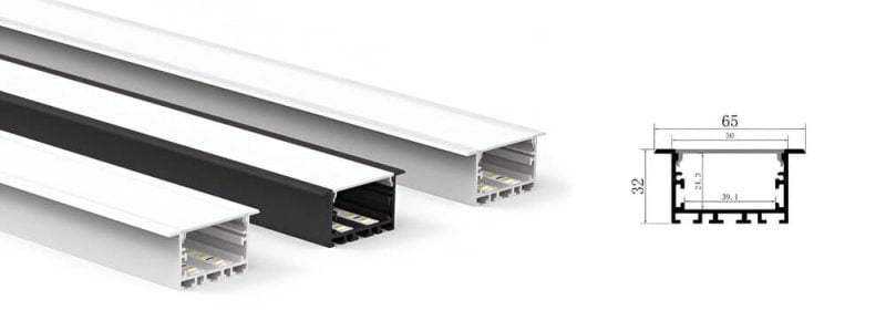 6532-3 Recessed LED Channel Lighting Large Embedded RAW ALU.