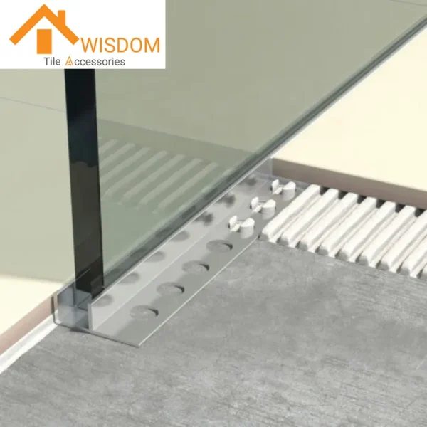 6063 Aluminum Shower Glass Tile Profiles 1.2mm for Wall and Floor