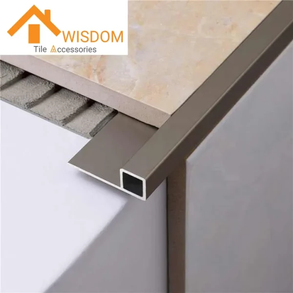 Aluminum Ceramic Square Edge Tile Trim for Wall Applications