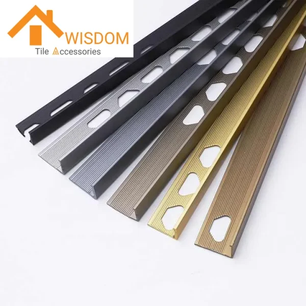 Aluminum L-Shape Tile Trim Straight Edge 1.2mm Thickness