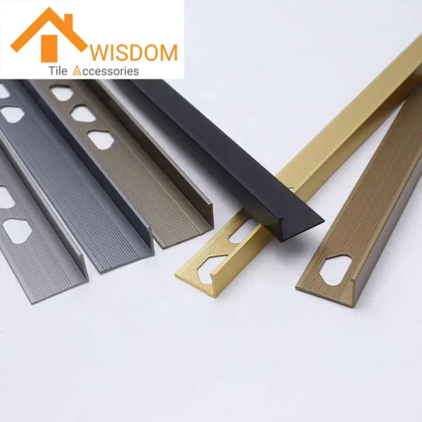 Aluminum L-Shape Tile Trim Straight Edge 1.2mm Thickness