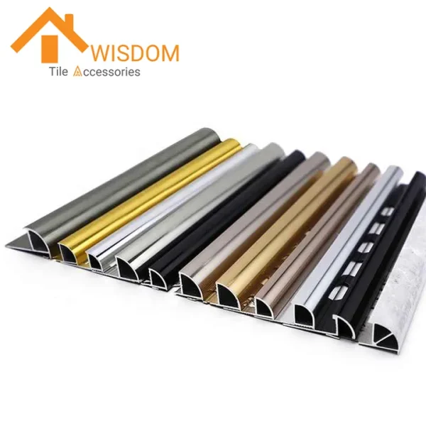 Aluminum Round Edge Tile Trim Customizable 1.2mm Thickness