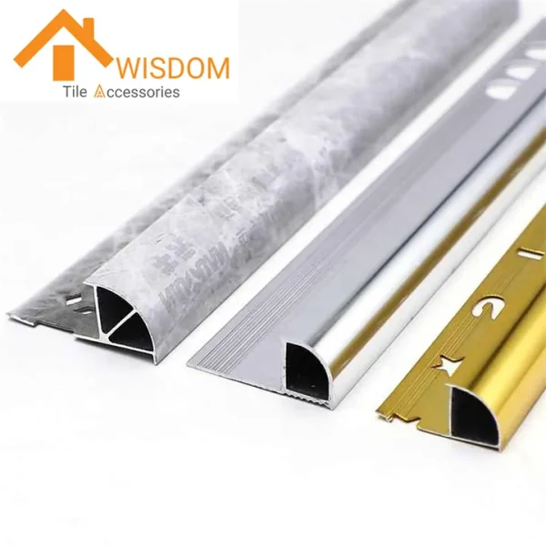 Aluminum Round Edge Tile Trim Customizable 1.2mm Thickness