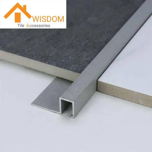Aluminum Tile Trim Transition Profile Square Shape 1.2mm Thickness