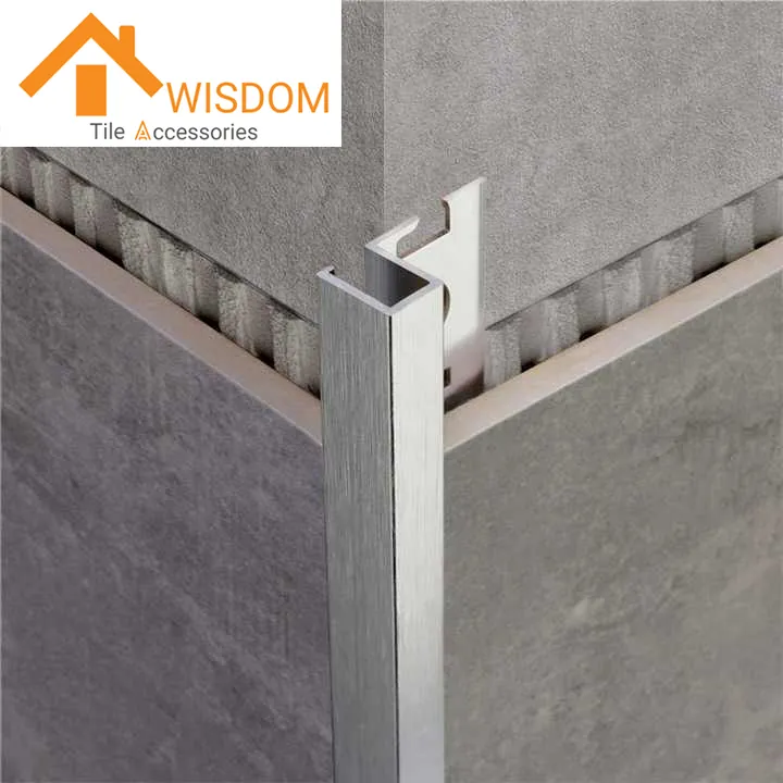 Brushed Aluminum Square Edge Tile Trim for Decorative Applications 3 Brushed Aluminum Square Edge Tile Trim for Decorative Applications